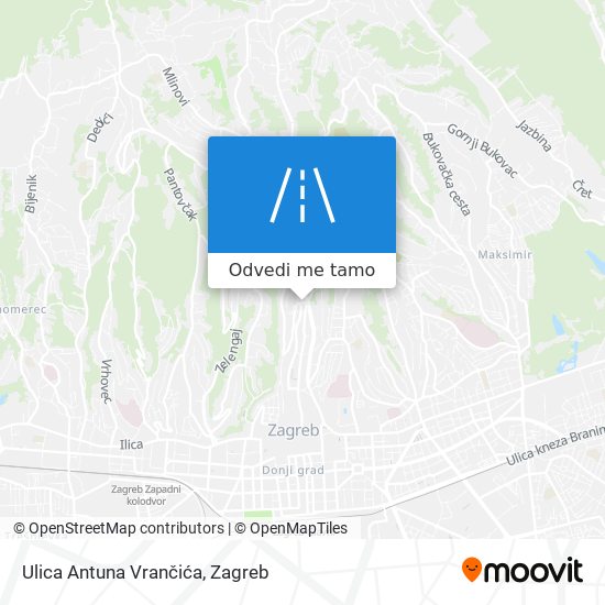 Karta Ulica Antuna Vrančića