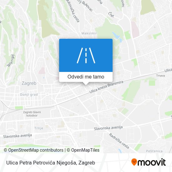 Karta Ulica Petra Petrovića Njegoša