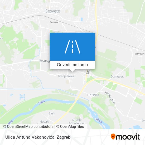 Karta Ulica Antuna Vakanovića