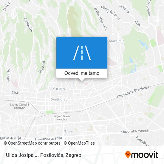 Karta Ulica Josipa J. Posilovića