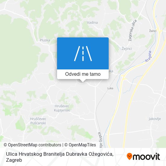 Karta Ulica Hrvatskog Branitelja Dubravka Ožegovića