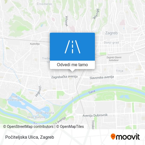 Karta Počiteljska Ulica