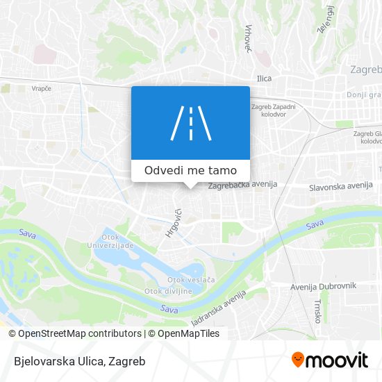 Karta Bjelovarska Ulica