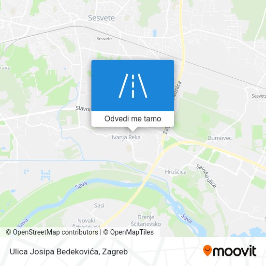 Karta Ulica Josipa Bedekovića