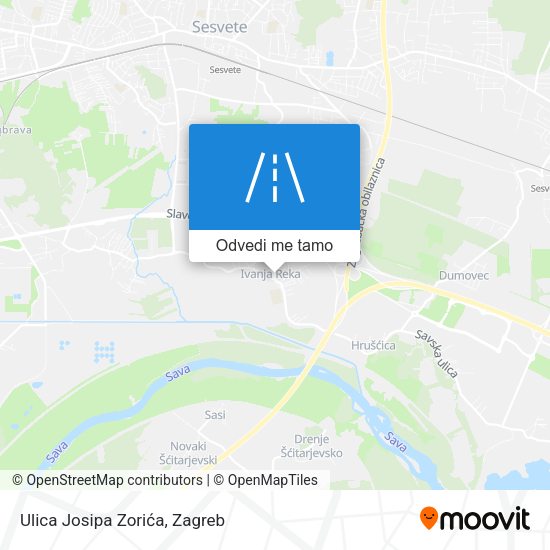 Karta Ulica Josipa Zorića