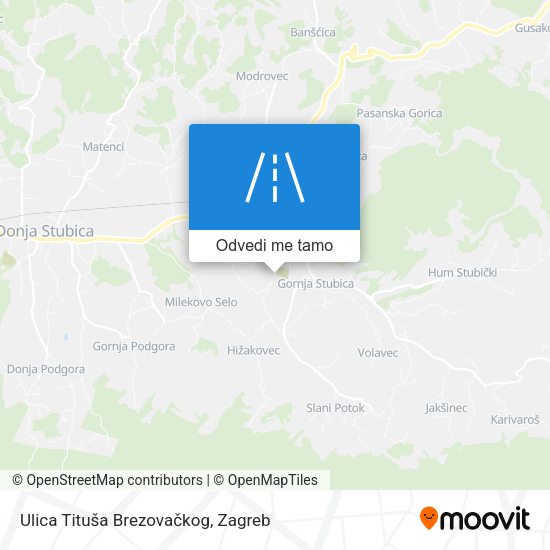 Karta Ulica Tituša Brezovačkog