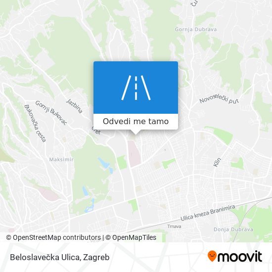 Karta Beloslavečka Ulica