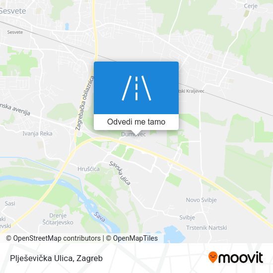 Karta Plješevička Ulica