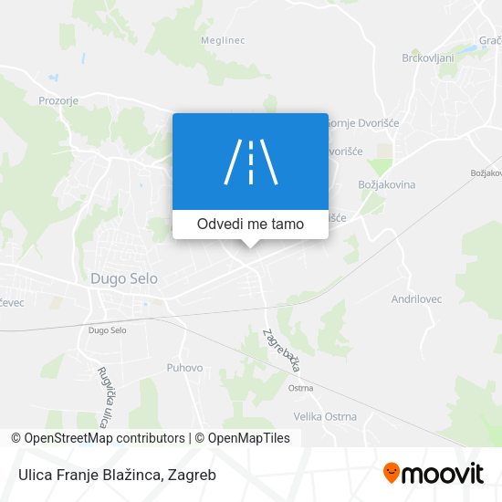 Karta Ulica Franje Blažinca