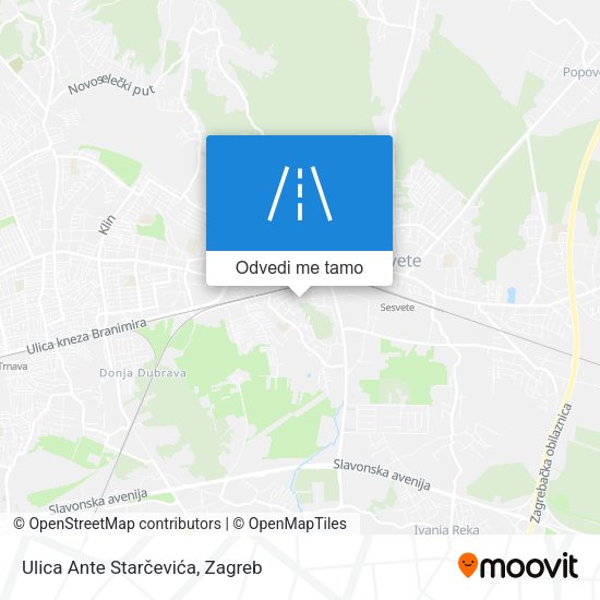 Karta Ulica Ante Starčevića
