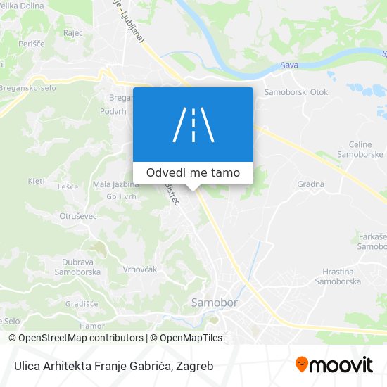 Karta Ulica Arhitekta Franje Gabrića