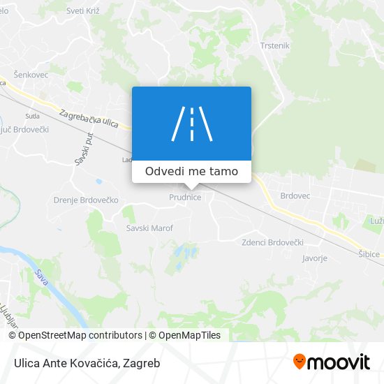 Karta Ulica Ante Kovačića