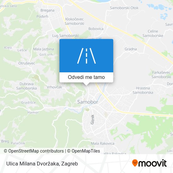 Karta Ulica Milana Dvoržaka