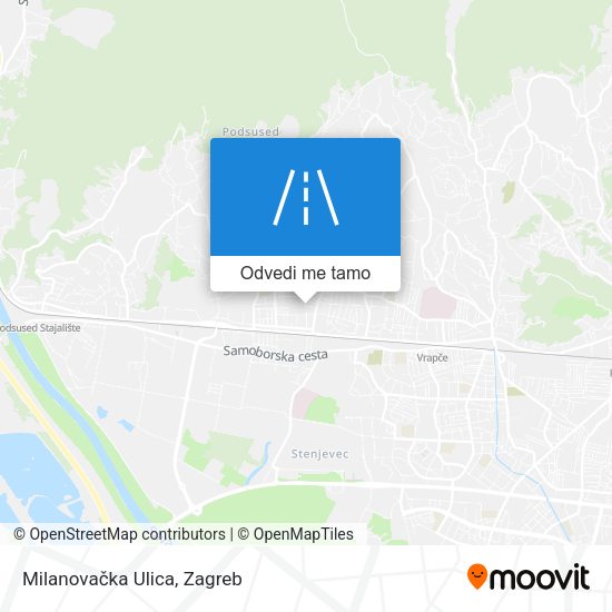 Karta Milanovačka Ulica