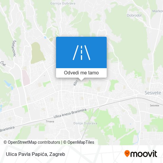 Karta Ulica Pavla Papića
