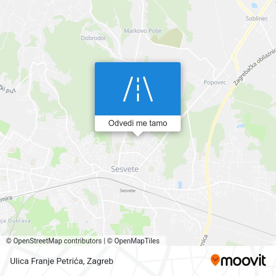 Karta Ulica Franje Petrića