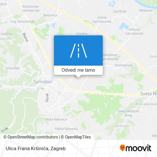 Karta Ulica Frana Kršinića
