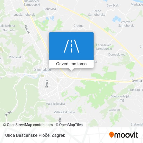 Karta Ulica Bašćanske Ploče