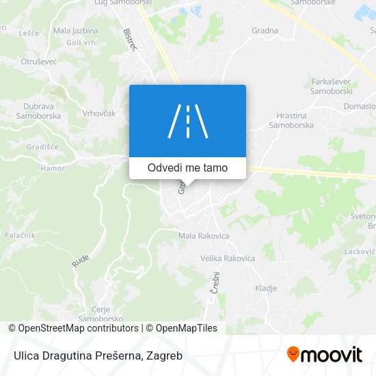 Karta Ulica Dragutina Prešerna