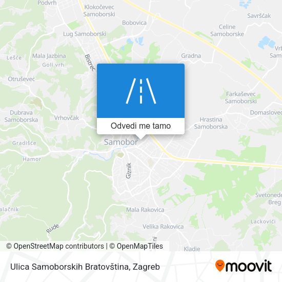 Karta Ulica Samoborskih Bratovština