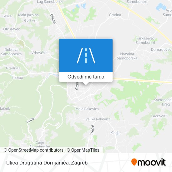 Karta Ulica Dragutina Domjanića