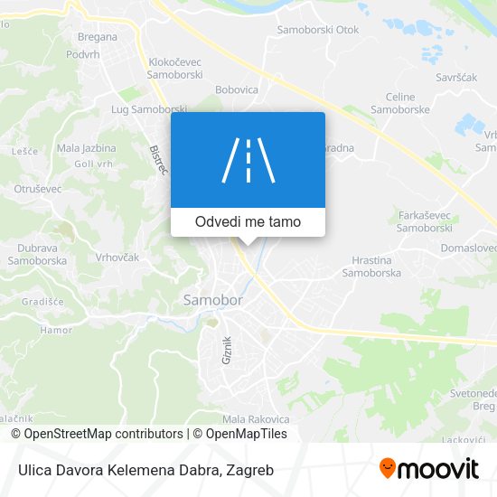 Karta Ulica Davora Kelemena Dabra