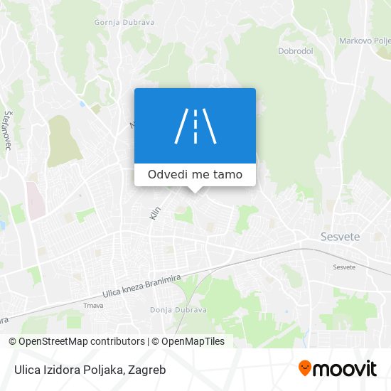 Karta Ulica Izidora Poljaka