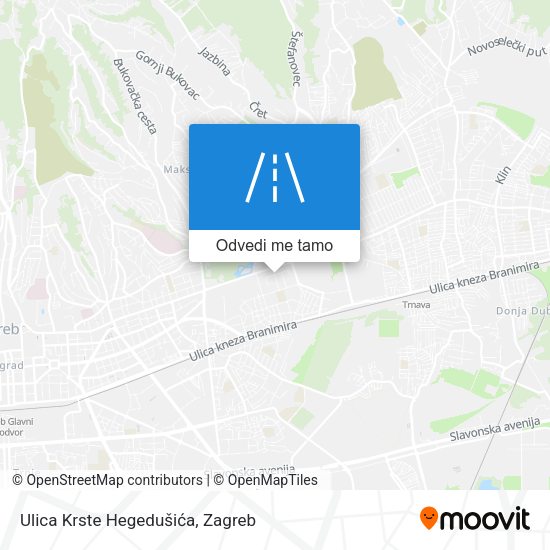 Karta Ulica Krste Hegedušića