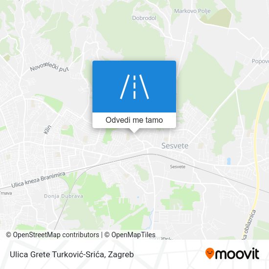 Karta Ulica Grete Turković-Srića