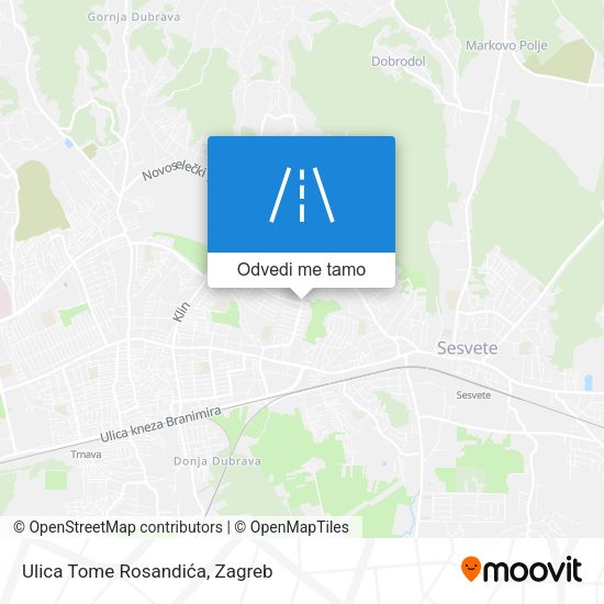 Karta Ulica Tome Rosandića