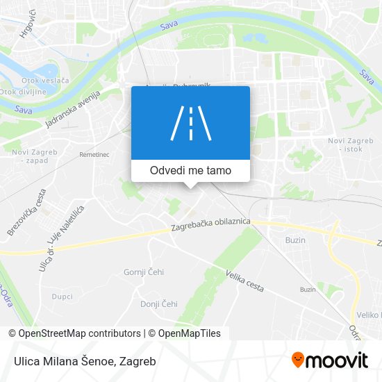 Karta Ulica Milana Šenoe