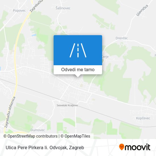 Karta Ulica Pere Pirkera Ii. Odvojak