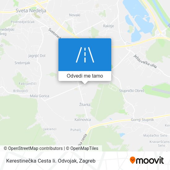 Karta Kerestinečka Cesta Ii. Odvojak