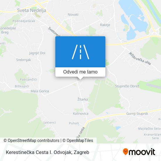 Karta Kerestinečka Cesta I. Odvojak