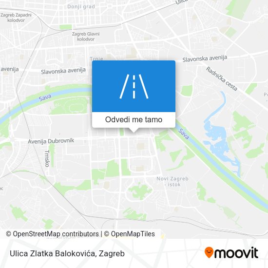 Karta Ulica Zlatka Balokovića