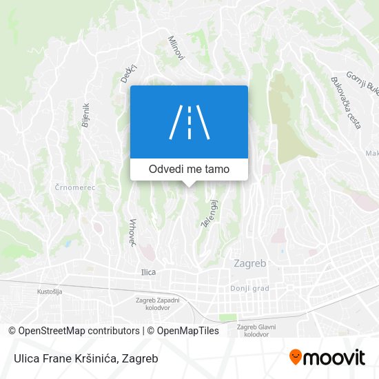 Karta Ulica Frane Kršinića