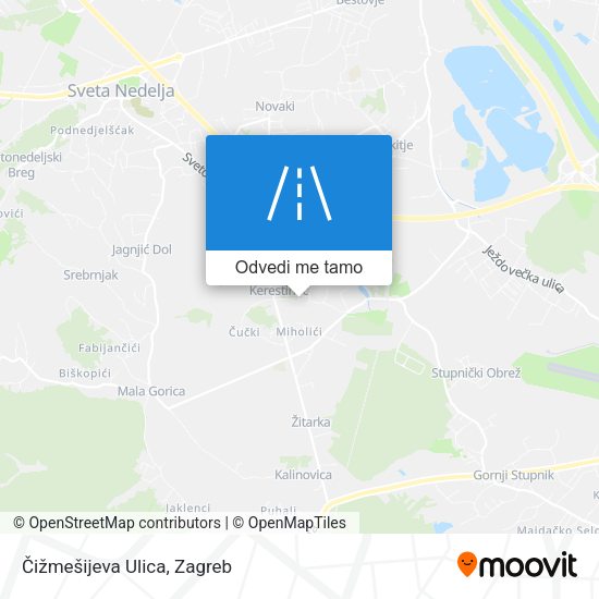 Karta Čižmešijeva Ulica