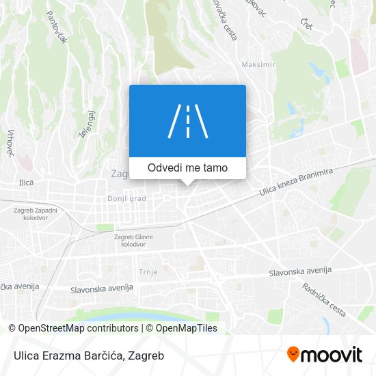Karta Ulica Erazma Barčića