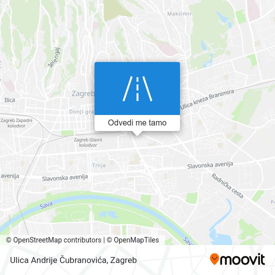 Karta Ulica Andrije Čubranovića