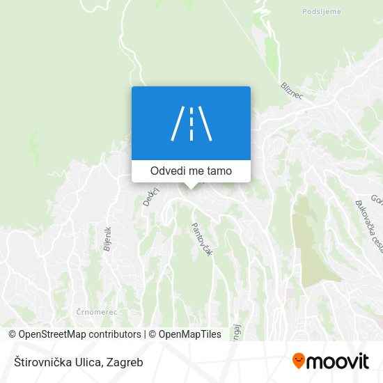 Karta Štirovnička Ulica