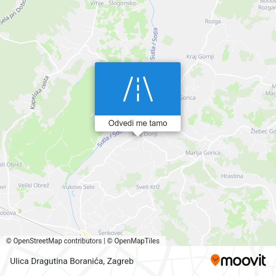 Karta Ulica Dragutina Boranića
