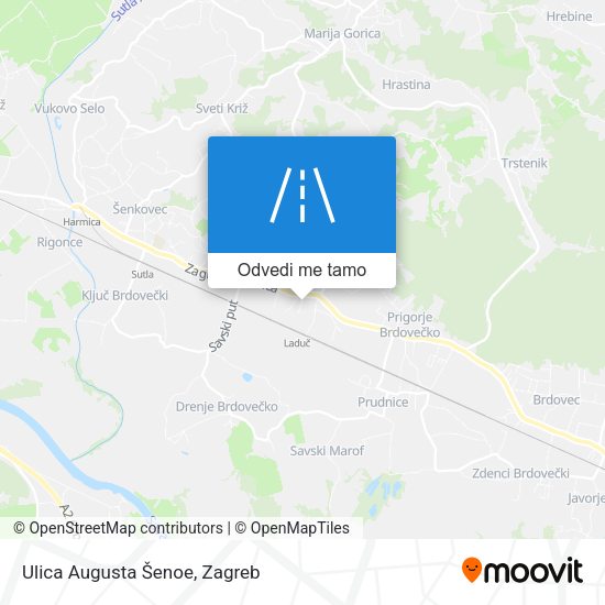 Karta Ulica Augusta Šenoe