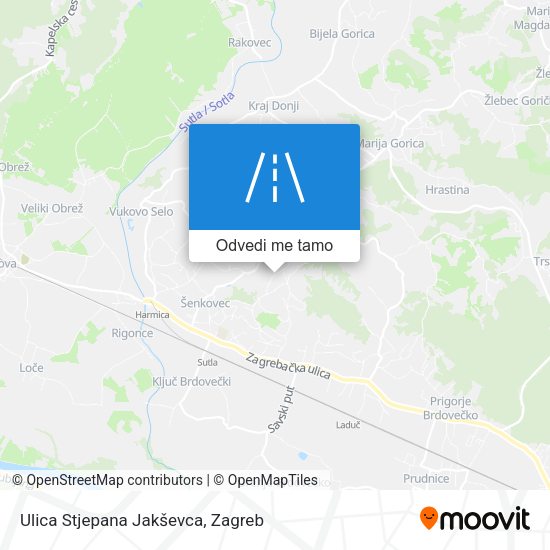 Karta Ulica Stjepana Jakševca
