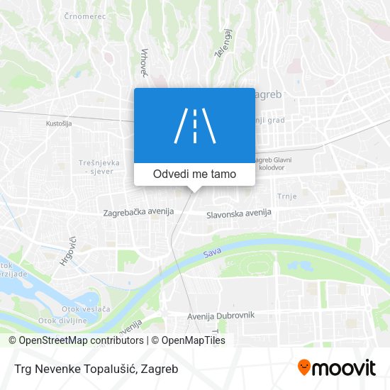 Karta Trg Nevenke Topalušić