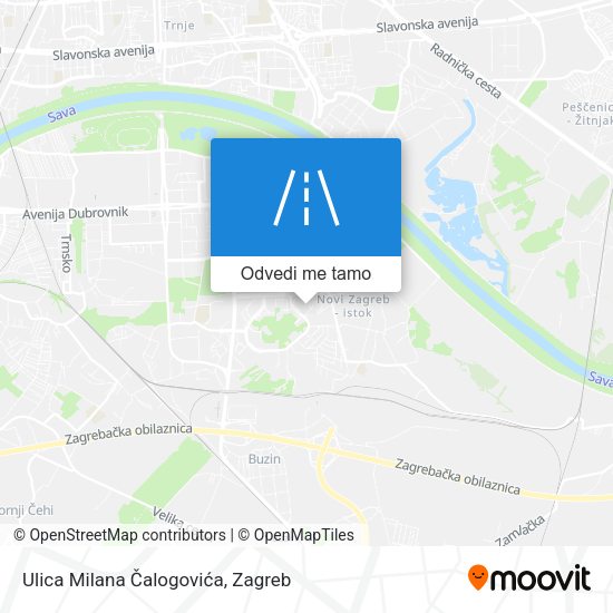 Karta Ulica Milana Čalogovića