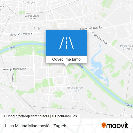 Karta Ulica Milana Mladenovića