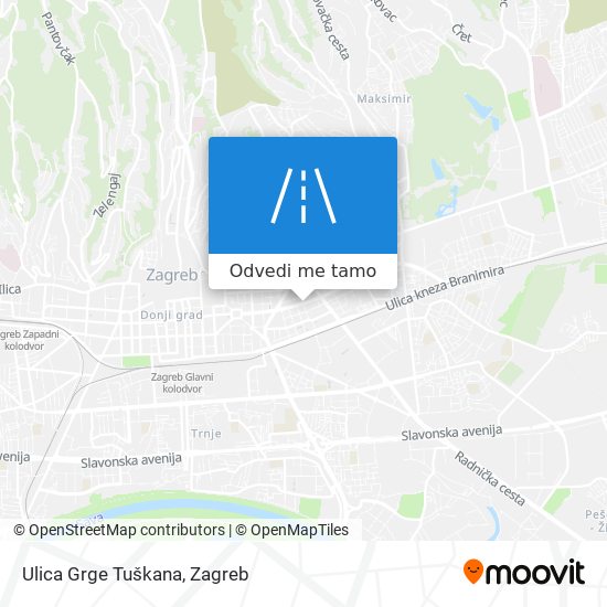 Karta Ulica Grge Tuškana