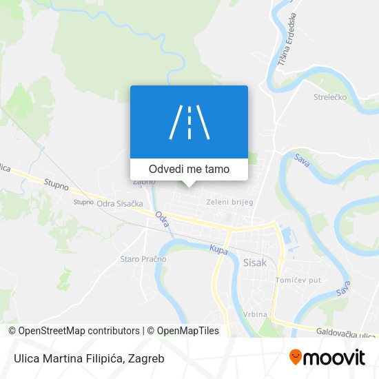 Karta Ulica Martina Filipića