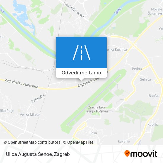 Karta Ulica Augusta Šenoe