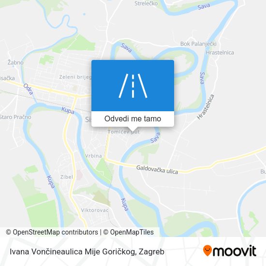 Karta Ivana Vončineaulica Mije Goričkog